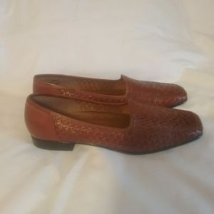 Naturalized Women Brown Leather Sanded slip on